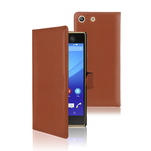 Etui portefeuille pour Sony Xperia M5, Marron