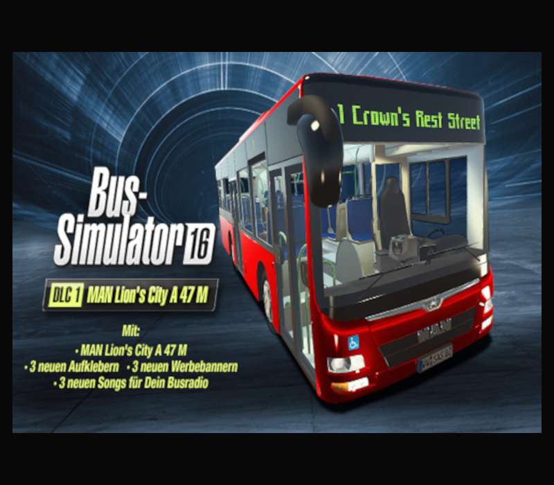 Bus Simulator 16 – MAN Lion&rsquo;s City A 47 M 16 DLC PC Steam CD Key