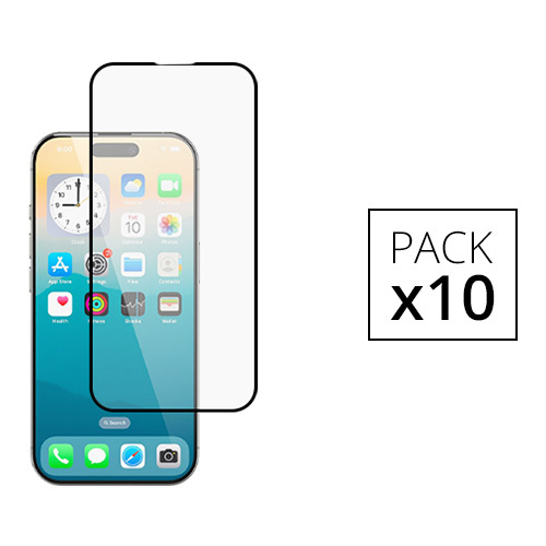 Pack de 10 verres trempes Full Cover pour iPhone 17 Pro / iPhone 18 Pro, Noir