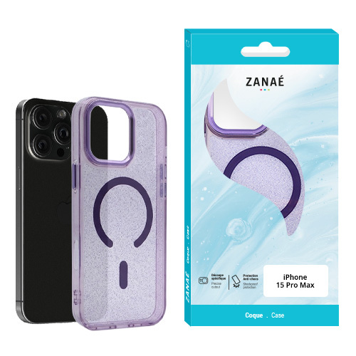 Coque Glow MagSafe pour iPhone 15 Pro Max, Violet