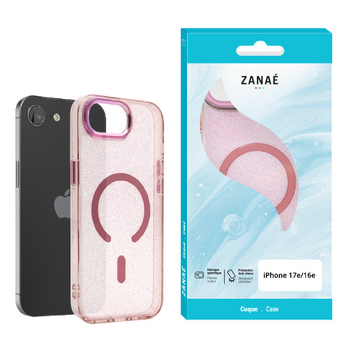 Coque Glow MagSafe pour iPhone 17e / iPhone 16e, Rose