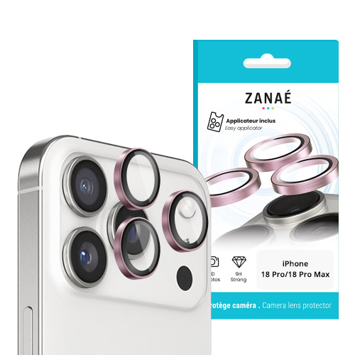 Verres Camera Metalliques Rose pour iPhone 18 Pro/ 18 Pro Max