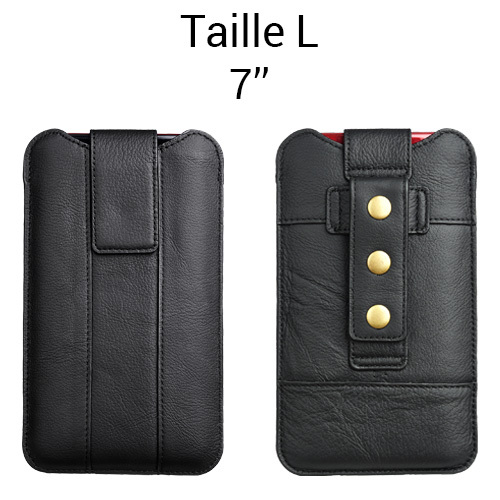 Etui Push Up pour smartphone 7, position verticale, Noir