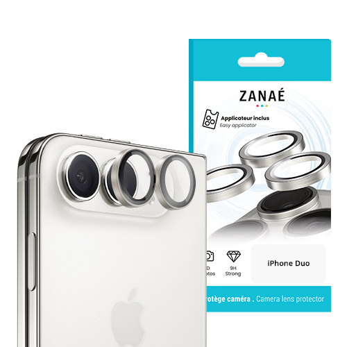 Verres Camera Metalliques pour iPhone Duo, Argent