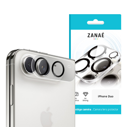 Verre trempe camera bloc pour iPhone Duo, transparent