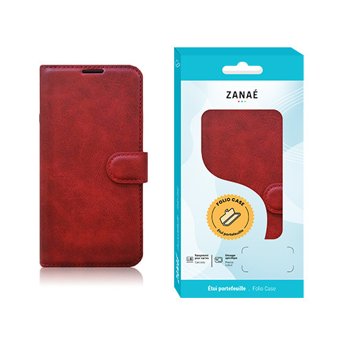 Portefeuille Zanae Columbia pour Galaxy A27, rouge