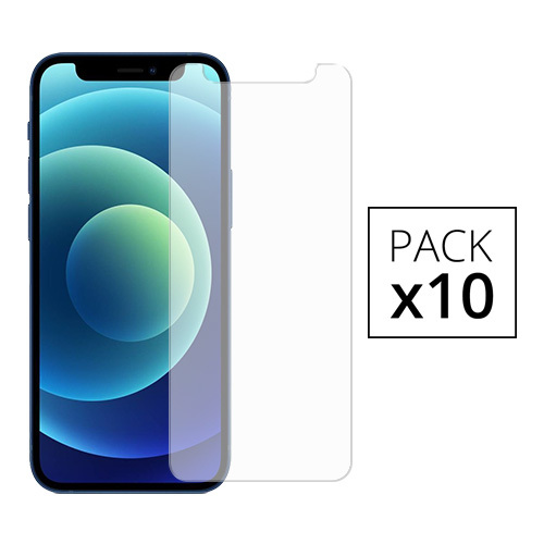 Pack de 10 verres trempés pour iPhone 12 Mini, Transparent