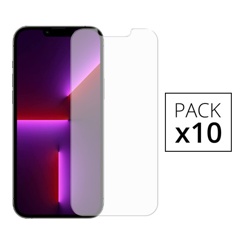 Pack de 10 verres trempés pour iPhone 14 Plus / 13 Pro Max, Transparent