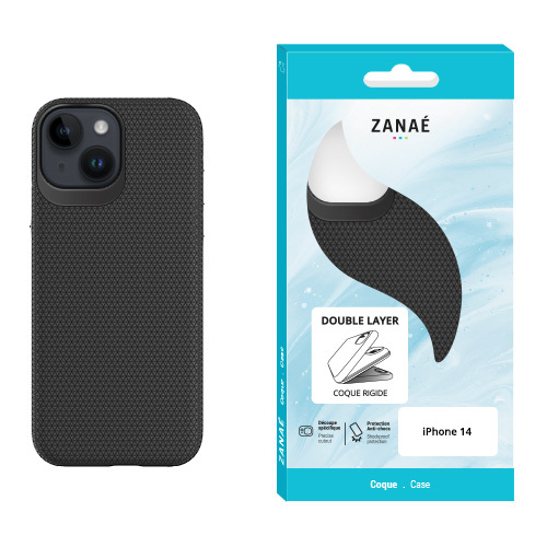 Coque double couche pour iPhone 14, Noir