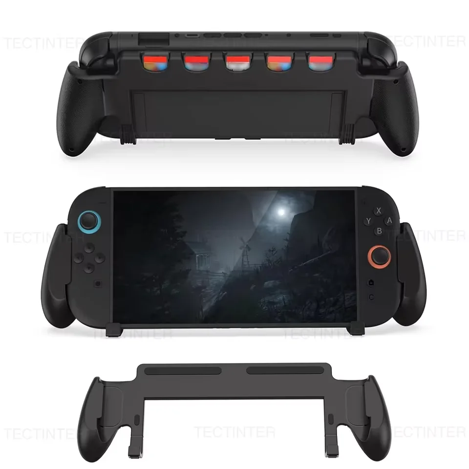 Coque grip ergonomique Switch 2 avec béquille et rangement 5 jeux