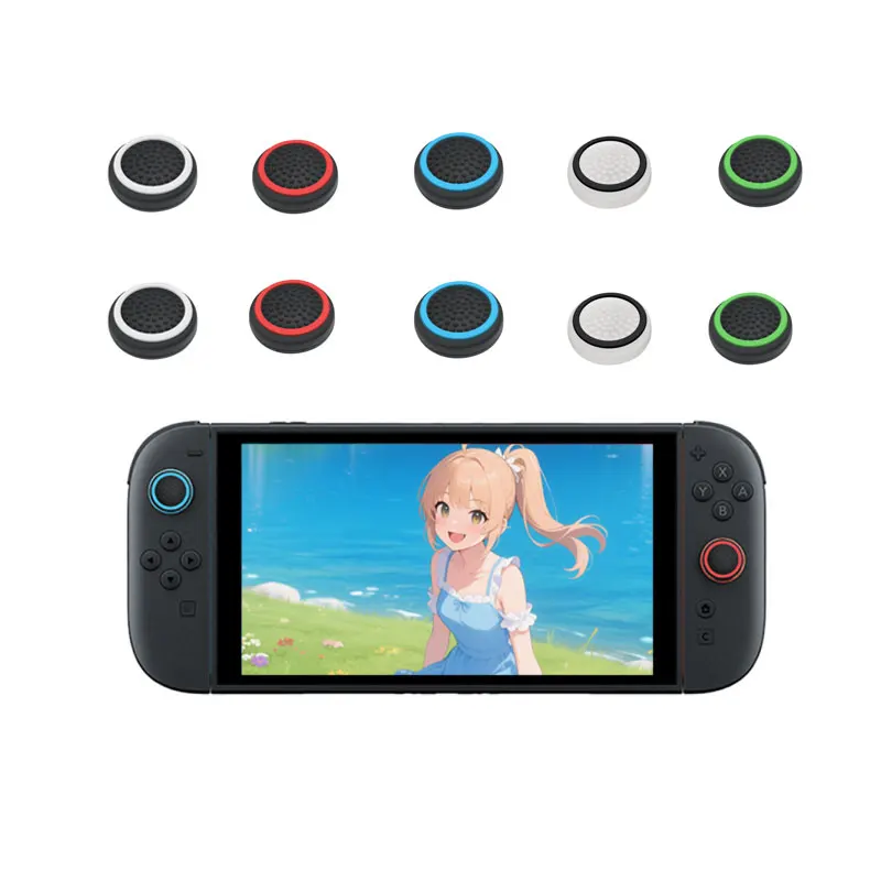 10PCS Capuchons antidérapants en silicone pour joystick analogique, grips pour Switch2 PS3 PS4 PS5 Xbox Steamdeck Controller