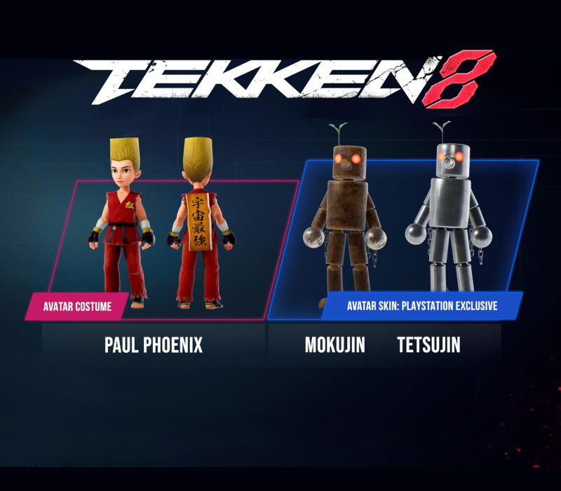 TEKKEN 8 – Bonus de précommande : Ensemble Paul Phoenix + Skins Mokujin & Tetsujin DLC EU PS5 Clé CD